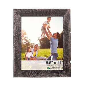 8.5” x 11” Rustic Farmhouse Black Wood Frame