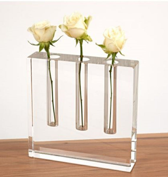 Modern Clear Square Block Optical Crystal Vase