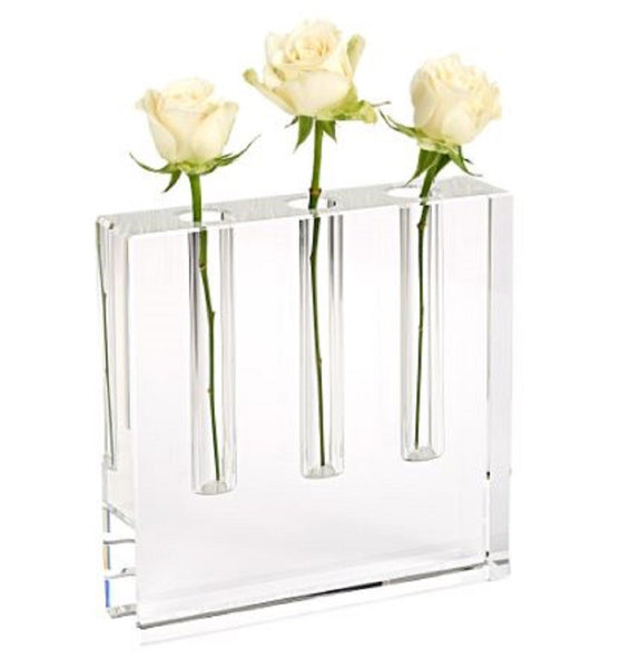 Modern Clear Square Block Optical Crystal Vase