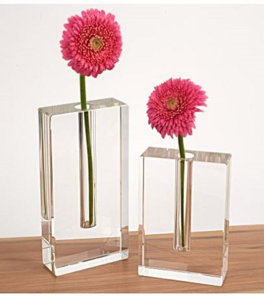 Modern Clear 6" Block Optical Crystal Vase