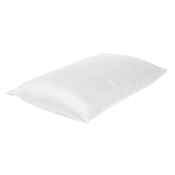 White Dreamy Set of 2 Silky Satin King Pillowcases