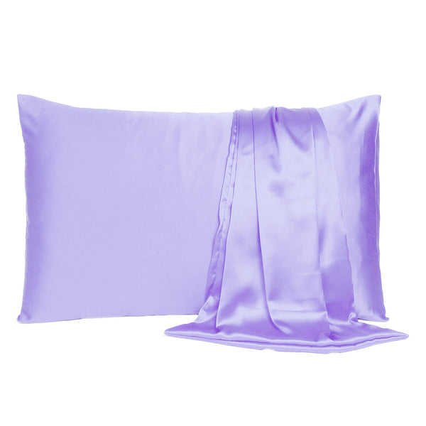 Purple Dreamy Set of 2 Silky Satin King Pillowcases