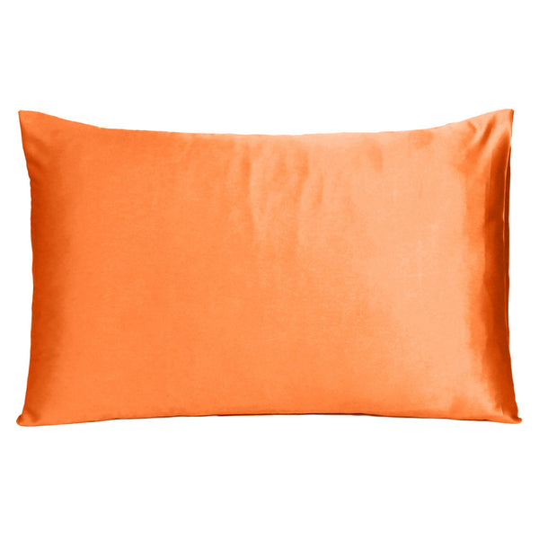 Orange Dreamy Set of 2 Silky Satin Standard Pillowcases