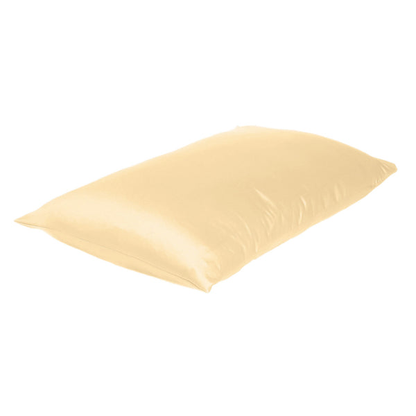 Pale Peach Dreamy Set of 2 Silky Satin Standard Pillowcases