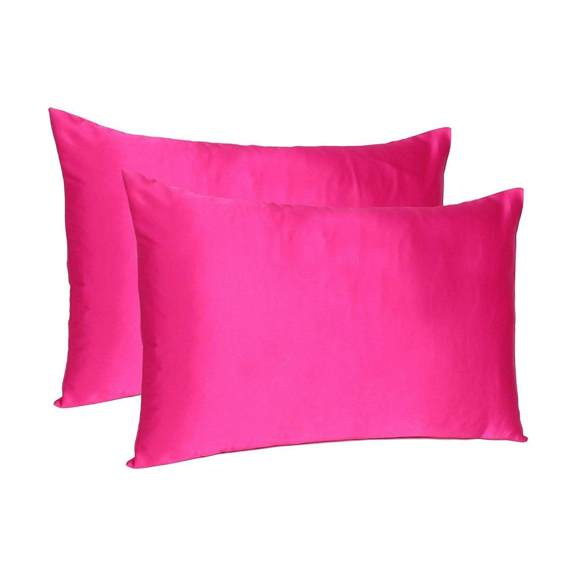 Fuchsia Dreamy Set of 2 Silky Satin Standard Pillowcases