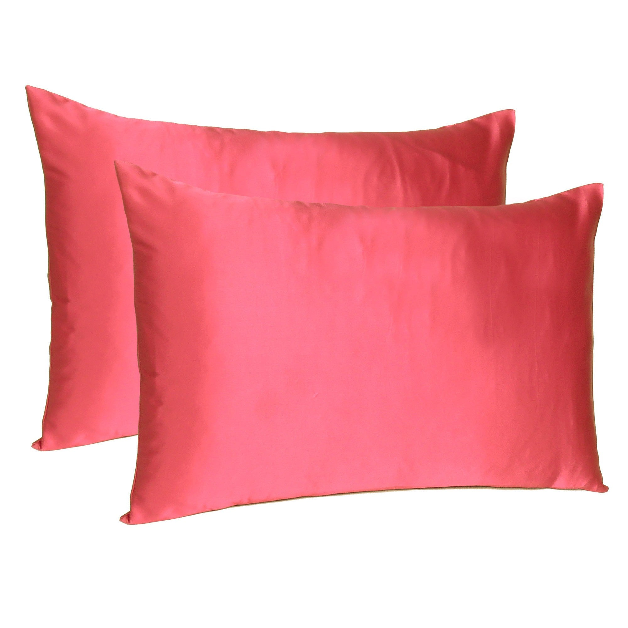 Poppy Red Dreamy Set of 2 Silky Satin Standard Pillowcases