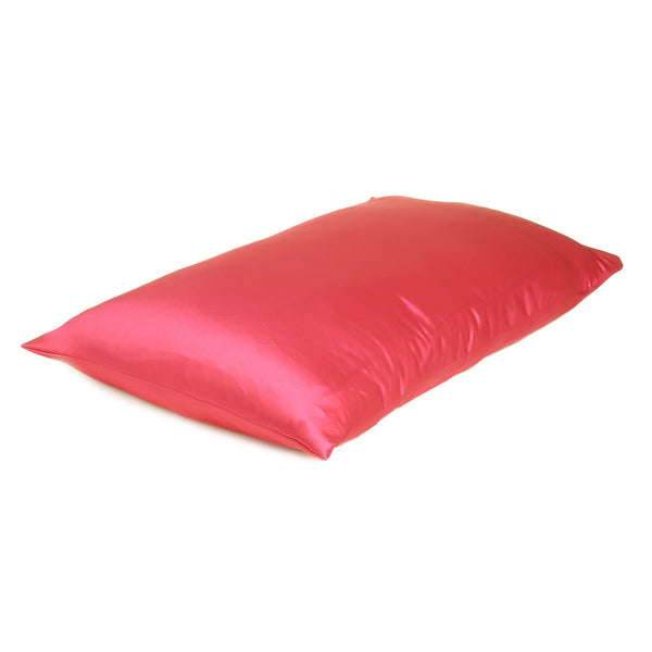 Poppy Red Dreamy Set of 2 Silky Satin Standard Pillowcases