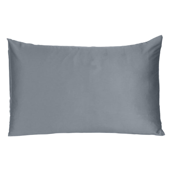 Dark Gray Dreamy Set of 2 Silky Satin Standard Pillowcases