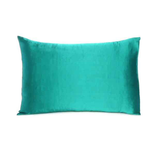 Teal Dreamy Set of 2 Silky Satin Standard Pillowcases