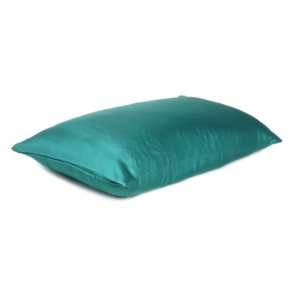 Teal Dreamy Set of 2 Silky Satin Standard Pillowcases