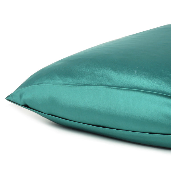 Teal Dreamy Set of 2 Silky Satin Standard Pillowcases