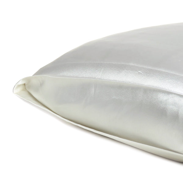 White Dreamy Set of 2 Silky Satin Standard Pillowcases