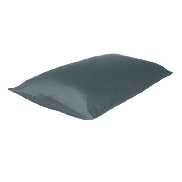 Gray Dreamy Set of 2 Silky Satin Queen Pillowcases