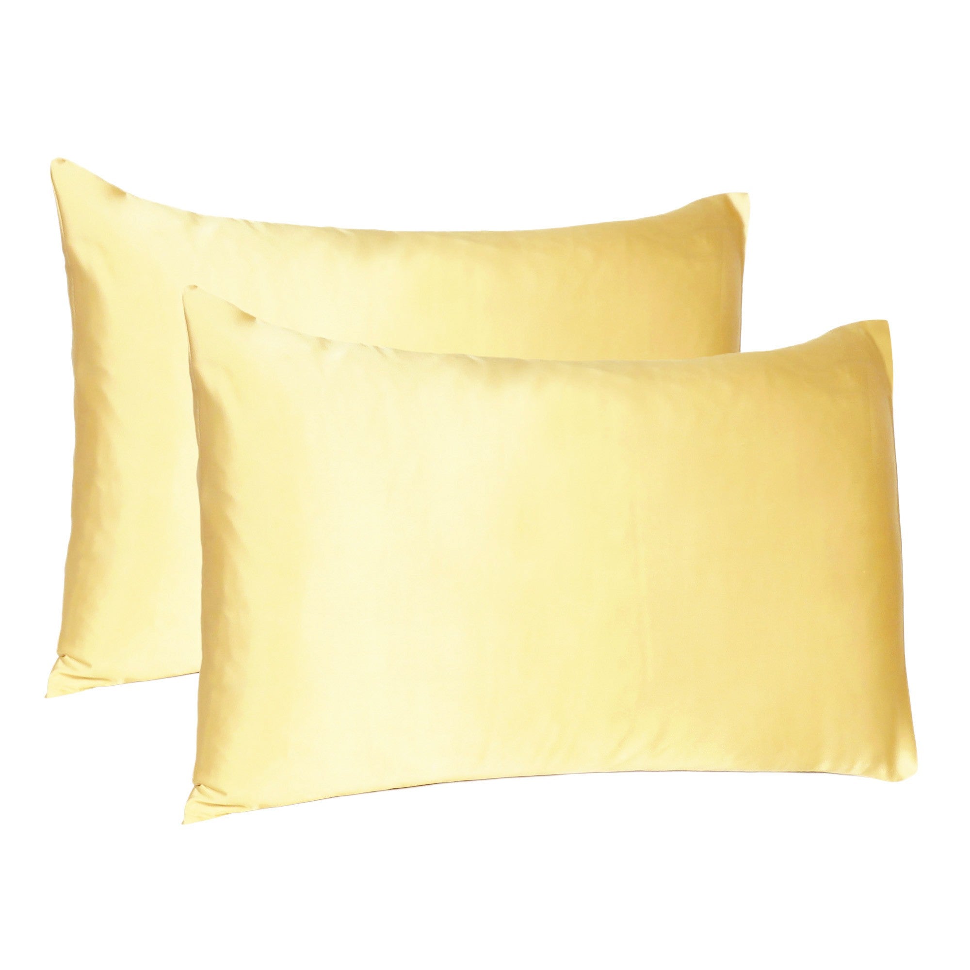 Gold Dreamy Set of 2 Silky Satin Queen Pillowcases