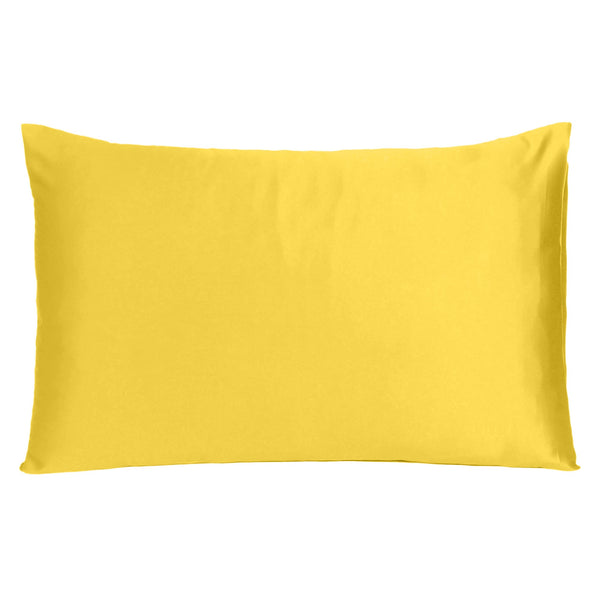 Lemon Dreamy Set of 2 Silky Satin Queen Pillowcases