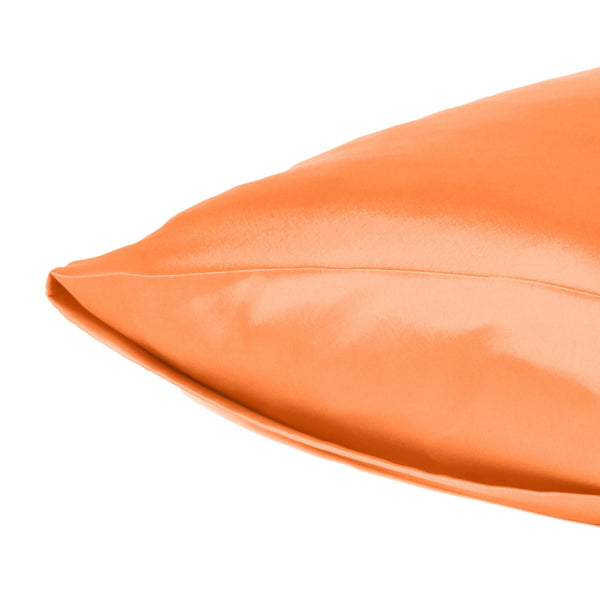 Orange Dreamy Set of 2 Silky Satin Queen Pillowcases