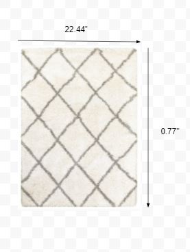 2’ x 3’ Ivory and Gray Geometric Lattice Scatter Rug