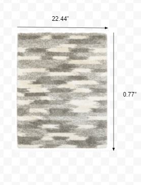 2’ x 3’ Gray and Ivory Geometric Pattern Scatter Rug