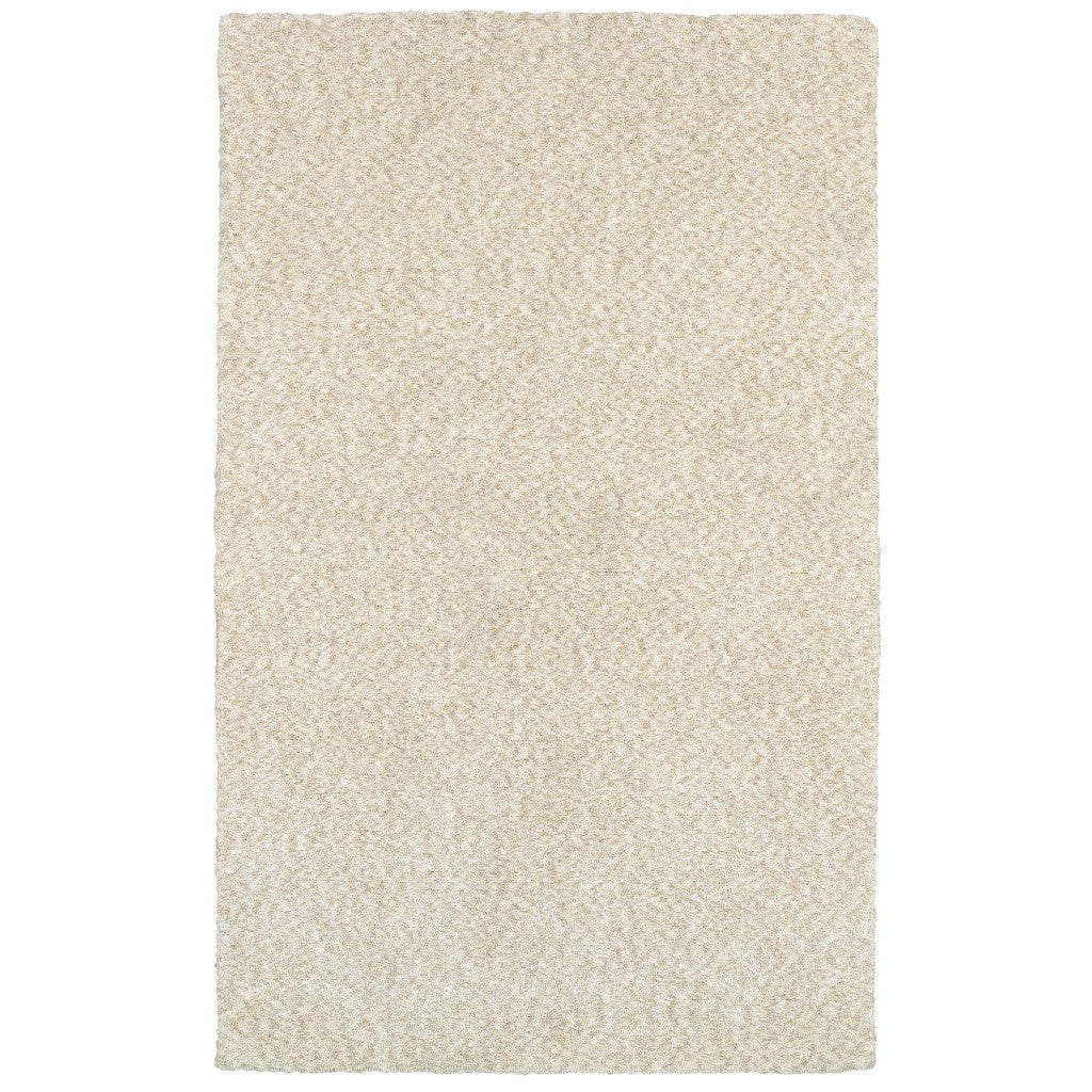 3’ x 5’ Modern Shag Ivory Indoor Area Rug