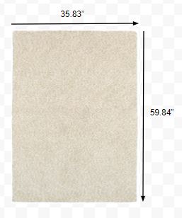 3’ x 5’ Modern Shag Ivory Indoor Area Rug