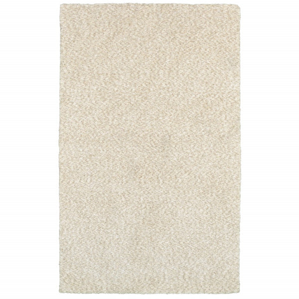 3’ x 5’ Modern Shag Ivory Indoor Area Rug