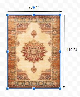 7’ x 9’ Gold and Orage Floral MedallionArea Rug