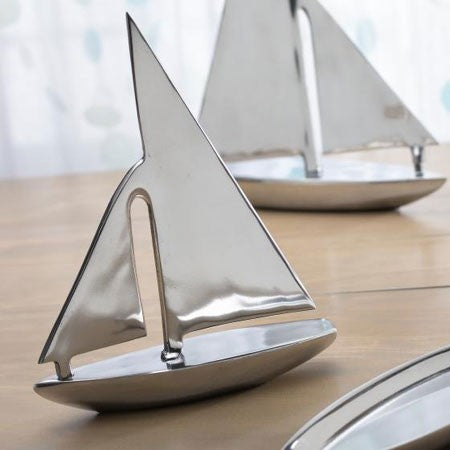 Silver Modern Sail Boat Serving Dish