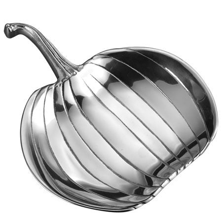 Shiny Silver Pumpkin Serving Dish