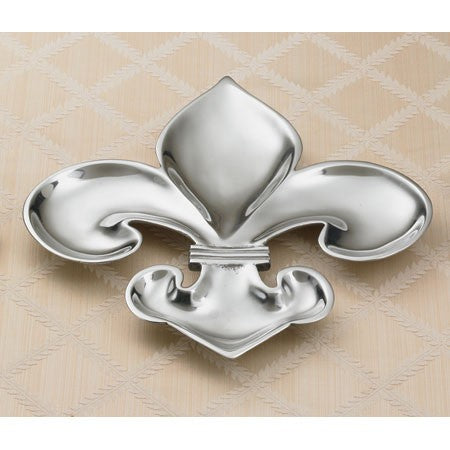 Shiny Silver Fleur de Lis Serving Dish