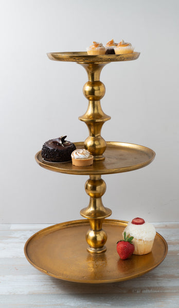 Gold Decorative Three Tier Stand