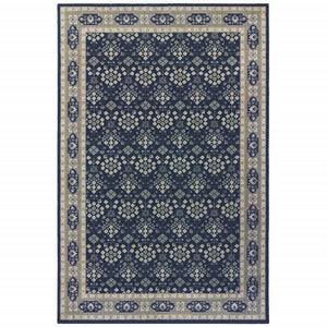 4’x6’ Navy and Gray Floral Ditsy Area Rug