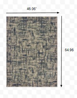 4’x6’ Gray and Navy Abstract Area Rug