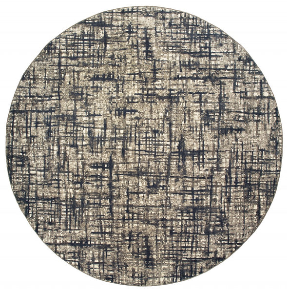 4’x6’ Gray and Navy Abstract Area Rug