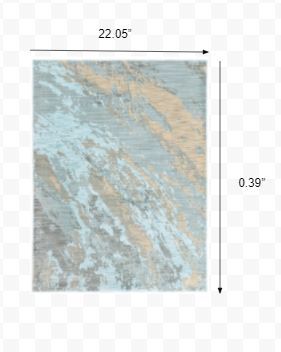 2’x3’ Blue and Gray Abstract Impasto Scatter Rug