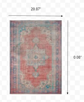 2’x3’ Red and Blue Oriental Scatter Rug