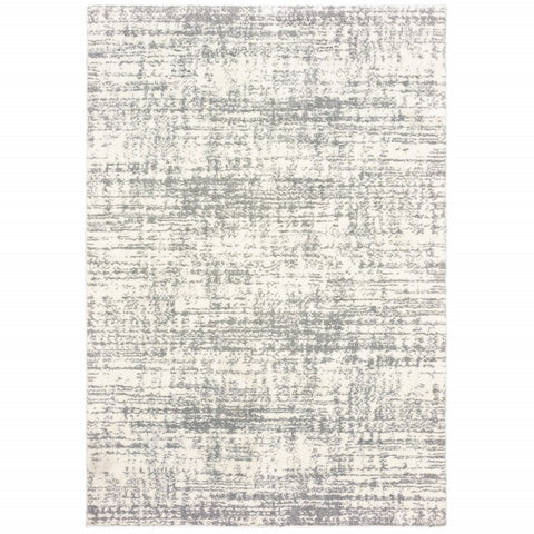 4’x6’ Ivory and Gray Abstract Strokes Area Rug