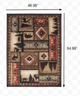 4’x6’ Black and Brown Nature Lodge Area Rug