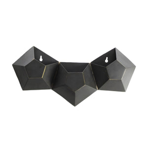 Triple Pentagonal Iron Wall Vase