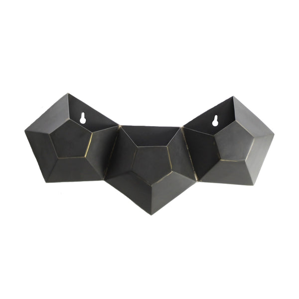 Triple Pentagonal Iron Wall Vase