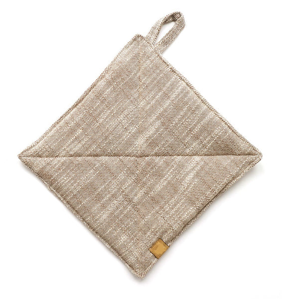 Set of Light Brown Pear Design Apron with Two Trivets