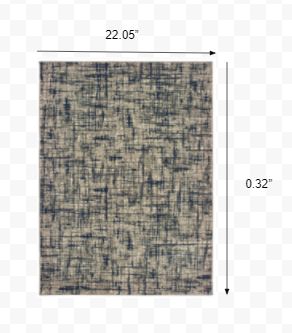 2’x3’ Gray and Navy Abstract Scatter Rug