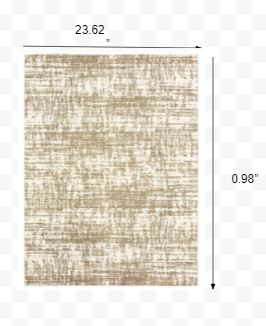 2’x3’ Ivory and Gray Abstract Strokes Scatter Rug