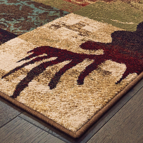 2’x3’ Rustic Brown Animal Lodge Scatter Rug