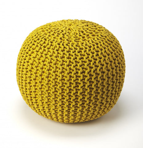 Cool Golden Mustard Pouf Ottoman