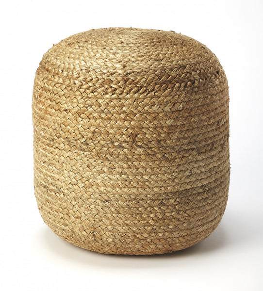 Bohemian Bullet Jute Pouf Ottoman