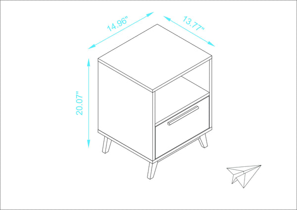 Modern White and Natural Flair Night Stand