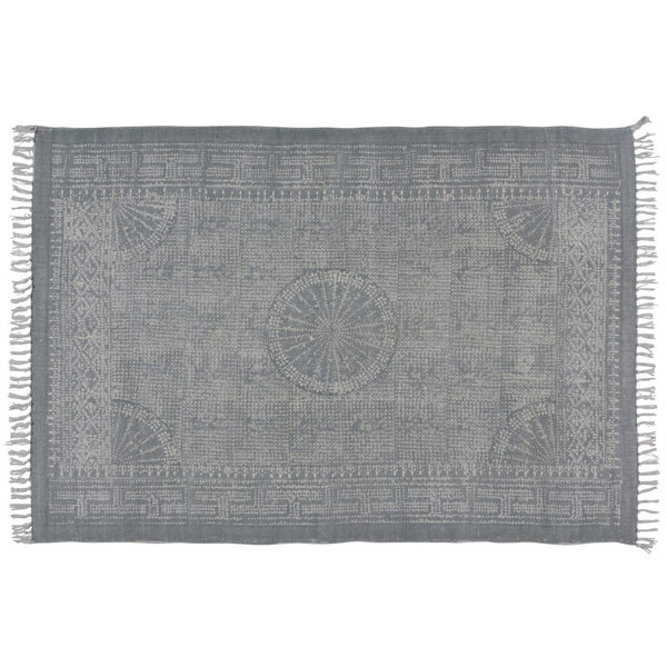 4’ x 6’ Sky Gray Distressed Medallion Area Rug