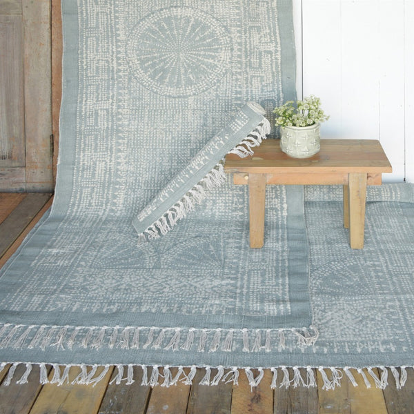 4’ x 6’ Sky Gray Distressed Medallion Area Rug