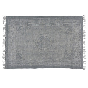 4’ x 6’ Sky Gray Distressed Medallion Area Rug