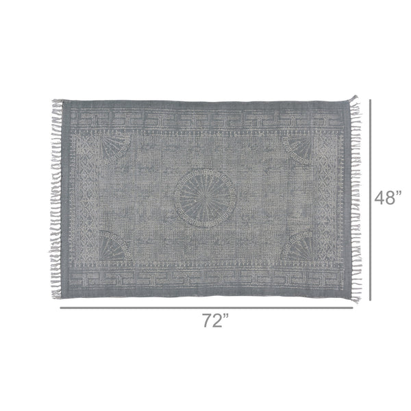 4’ x 6’ Sky Gray Distressed Medallion Area Rug